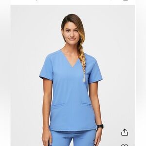 Figs Ceil Blue Casma Top and Livingston Pants Set